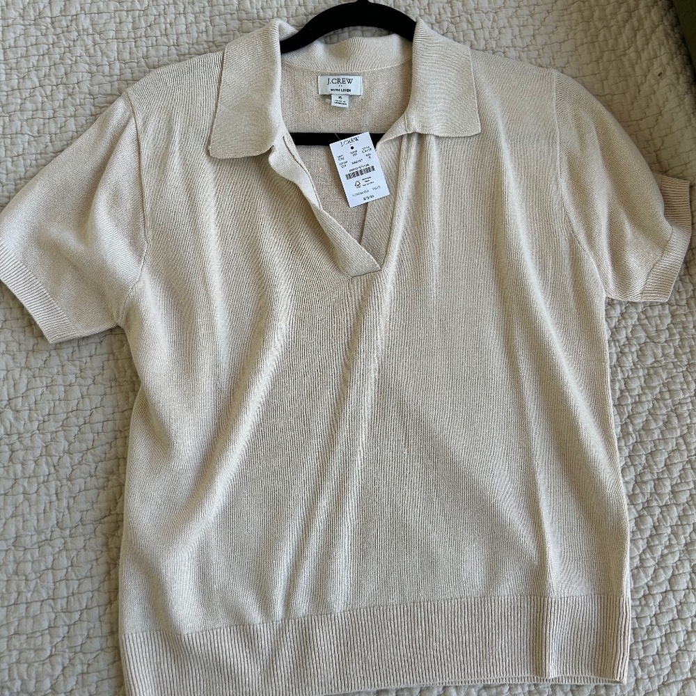 J Crew Small Linen Polo NWT. Small